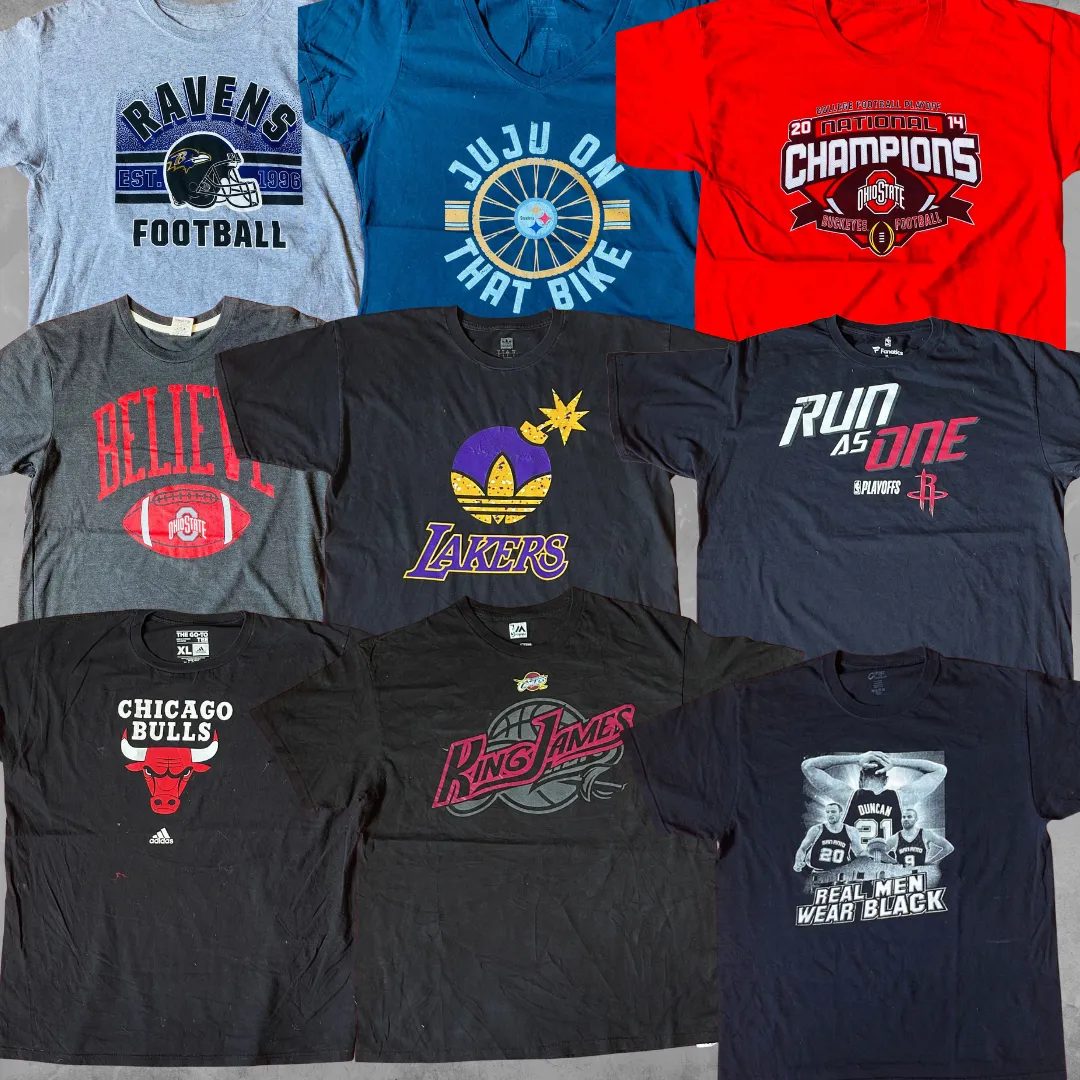 100 Piece Grade A T-Shirts: Pro Sports