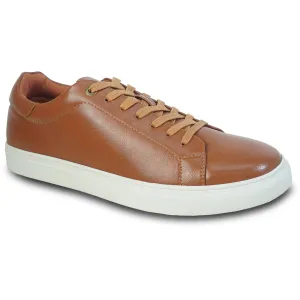 ALLURE MEN Fashion Sneaker AL05 Oxford Casual Shoe with Removable Insole COGNAC