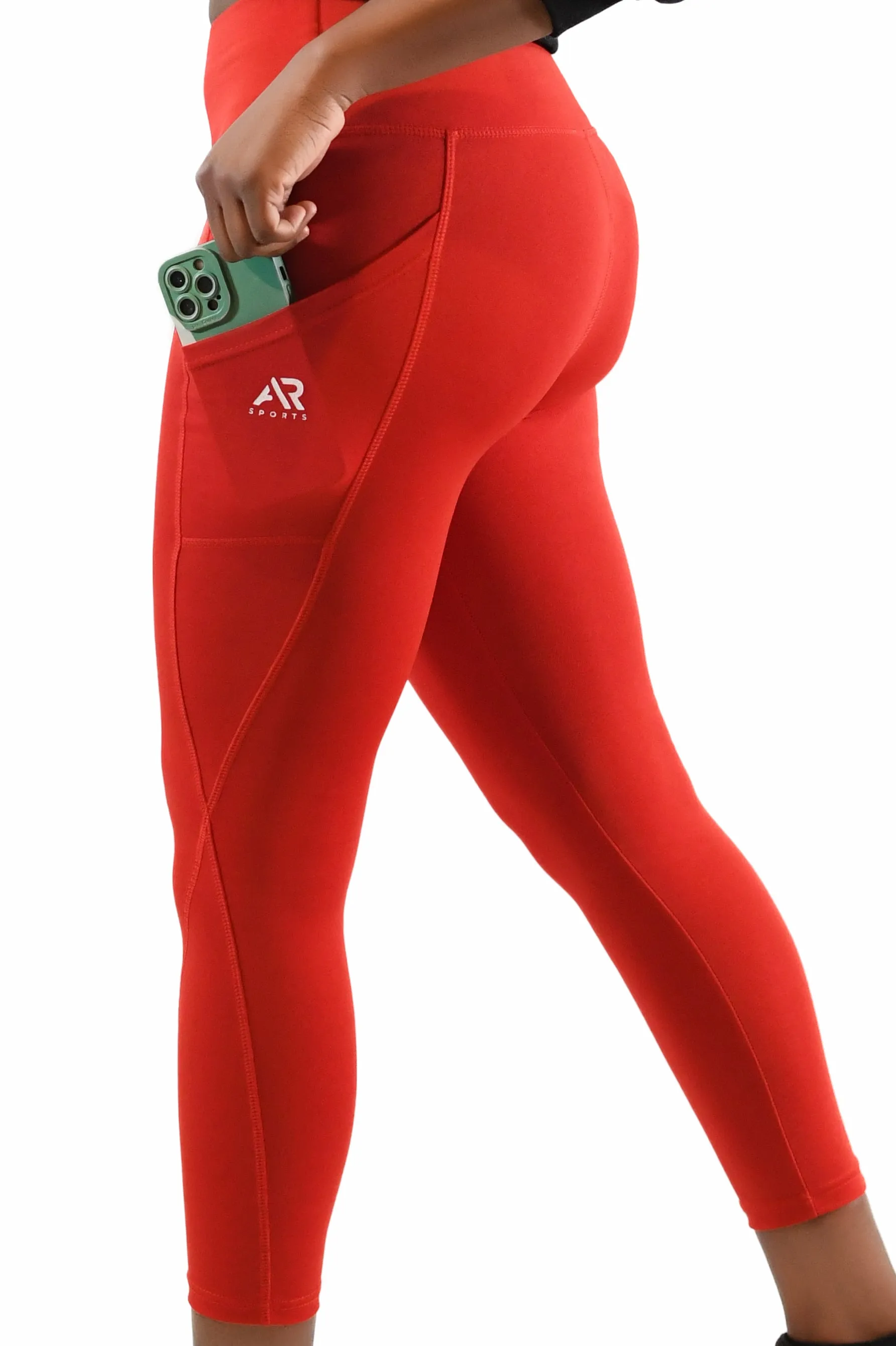 AR Sportswear Side Pocket Logo High Waist Leggings