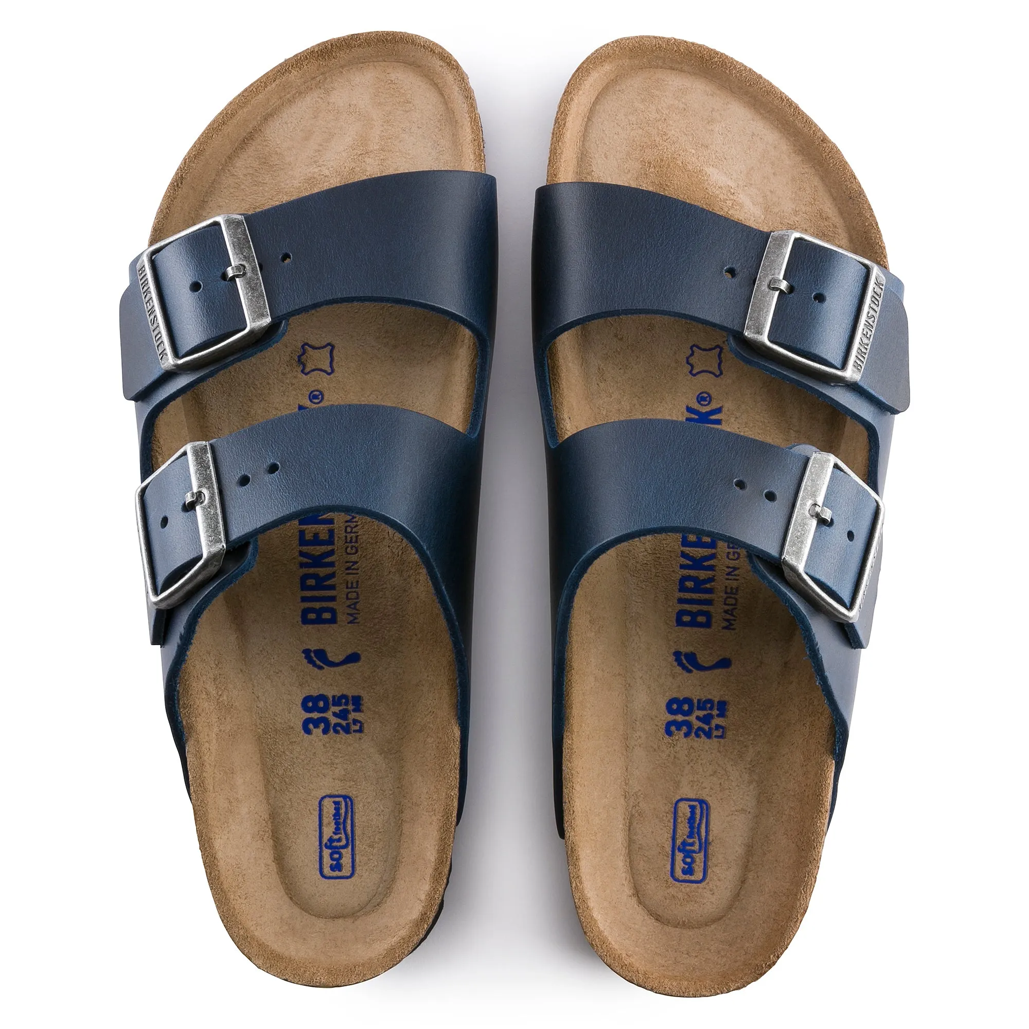 Arizona Smooth Leather in Blue (Classic Footbed - Suede Lined)