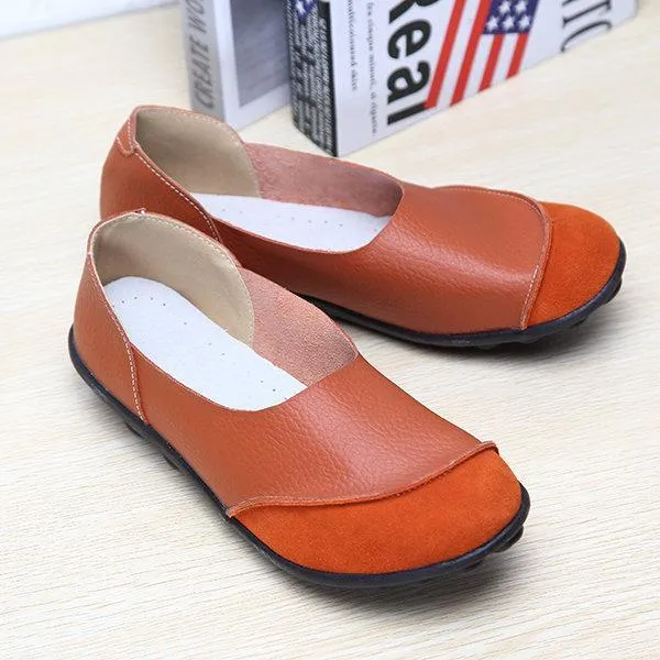 Big Size Color Match Soft Comfy Ballet Pattern Casual Flat Shoes