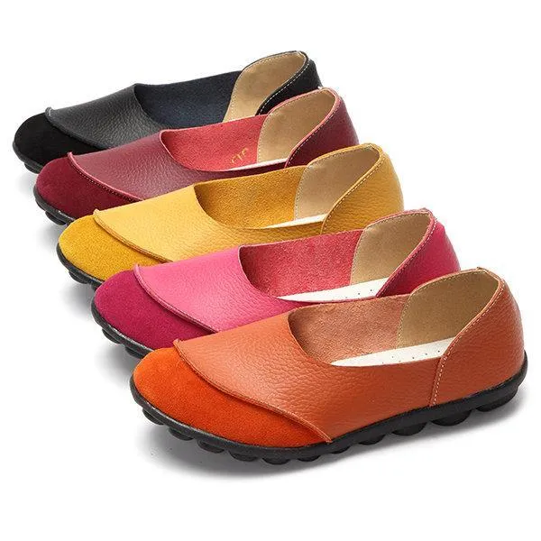 Big Size Color Match Soft Comfy Ballet Pattern Casual Flat Shoes