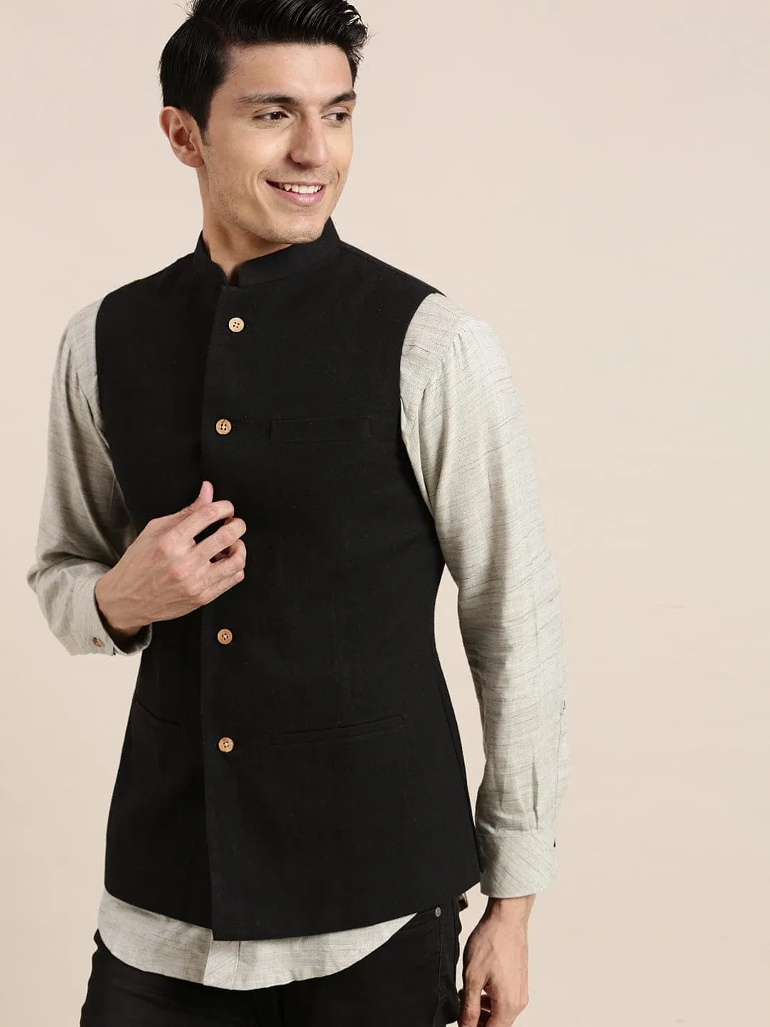 Black Men Nehru Jacket