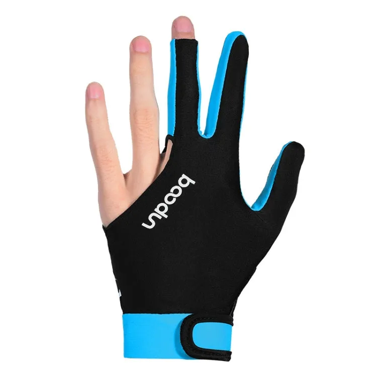 BOODUN M050912 Thin Breathable Men and Women Billiards Three Finger Single Gloves, Size:L(Sky Blue)