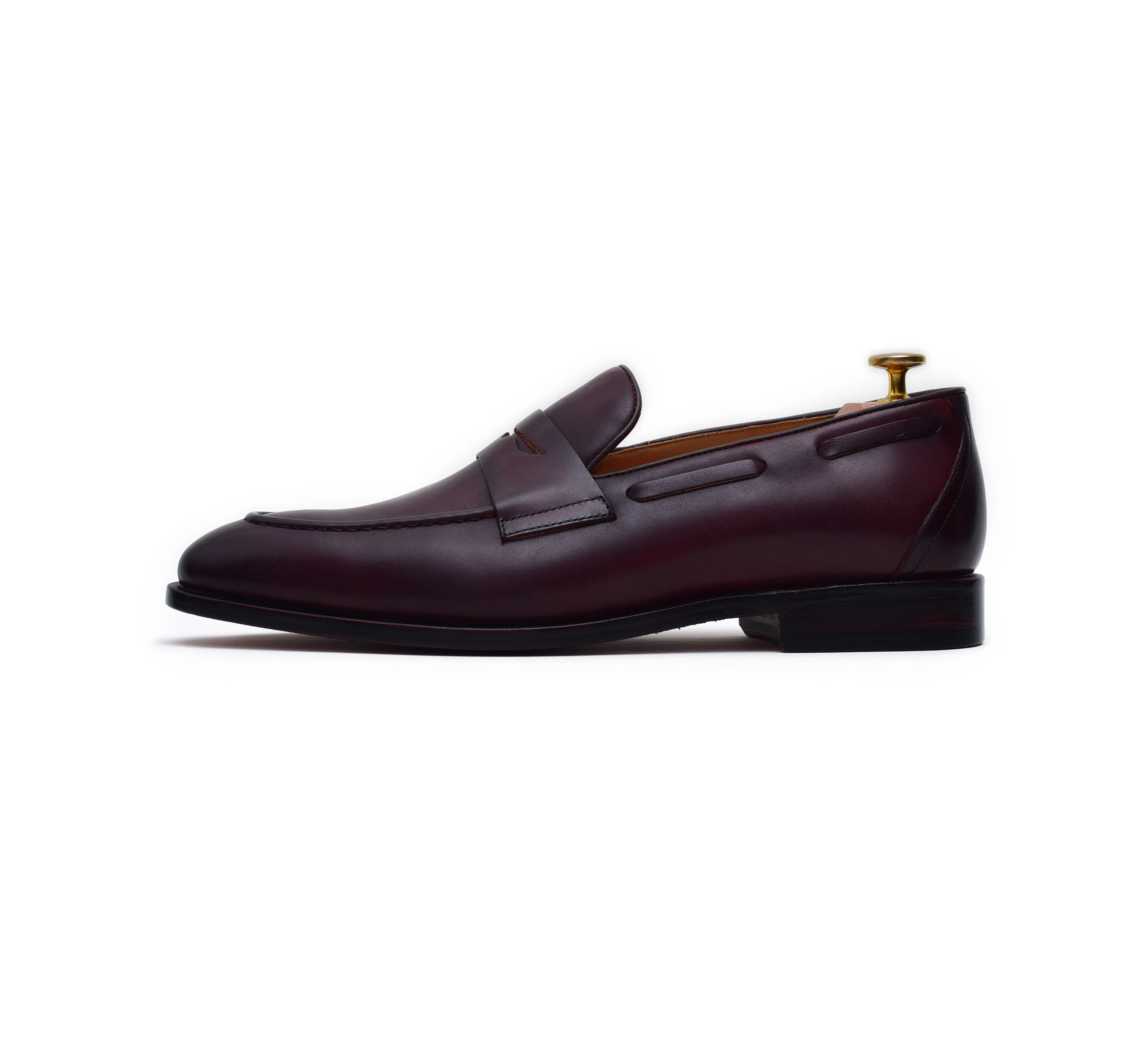 Carrera - Burgundy Leather Penny Shoes