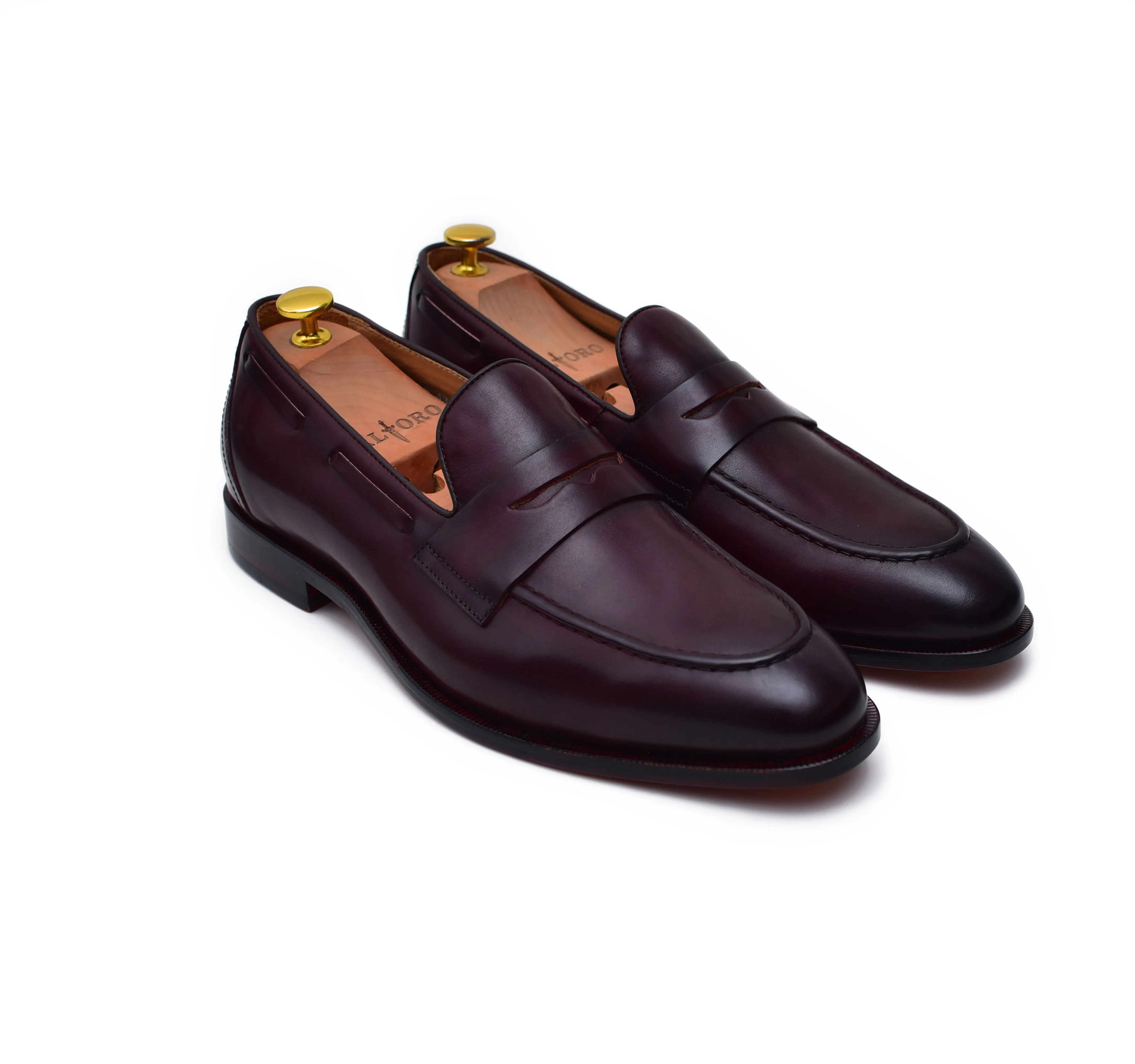 Carrera - Burgundy Leather Penny Shoes