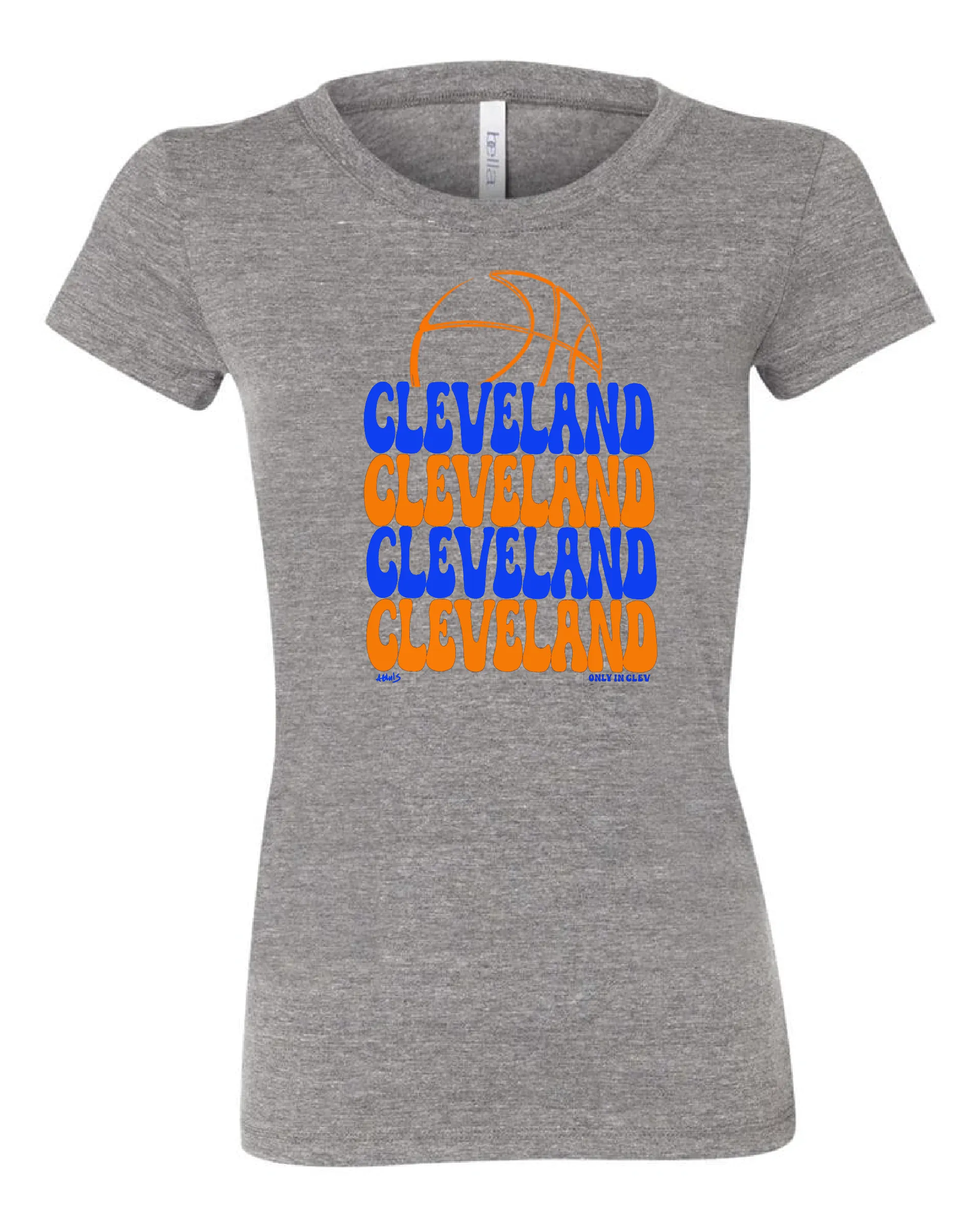 Cleveland Basketball Retro Colors" Design on Gray