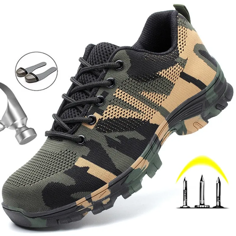 Construction Indestructible Shoes Men Steel Toe Cap Work Safety boot Safety Shoes Men Boots Camouflage Military Boots Work Shoes