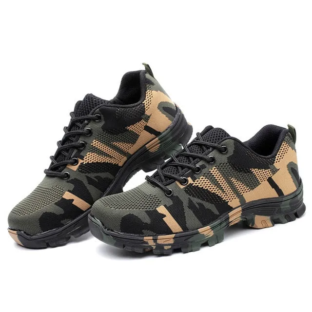 Construction Indestructible Shoes Men Steel Toe Cap Work Safety boot Safety Shoes Men Boots Camouflage Military Boots Work Shoes