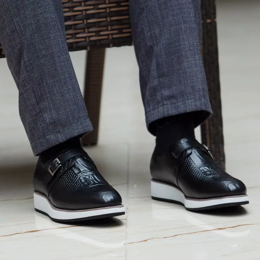 CrocoLuxe Sophisticated Monkstrap Dress Shoes