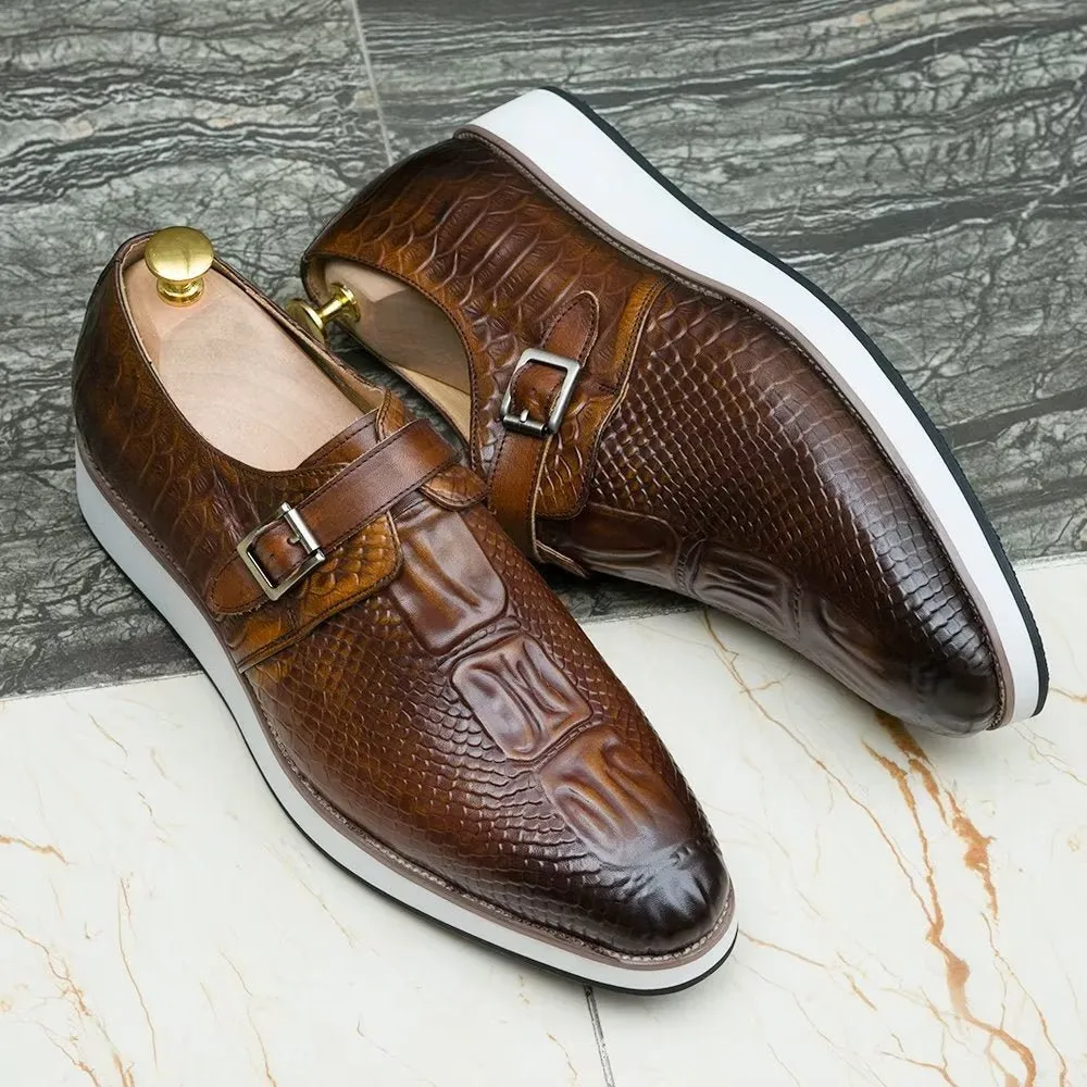 CrocoLuxe Sophisticated Monkstrap Dress Shoes