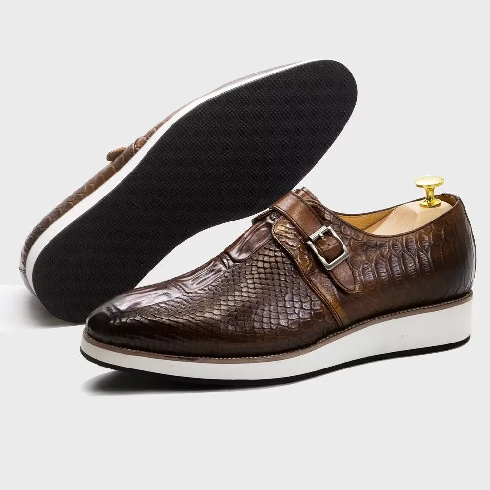 CrocoLuxe Sophisticated Monkstrap Dress Shoes