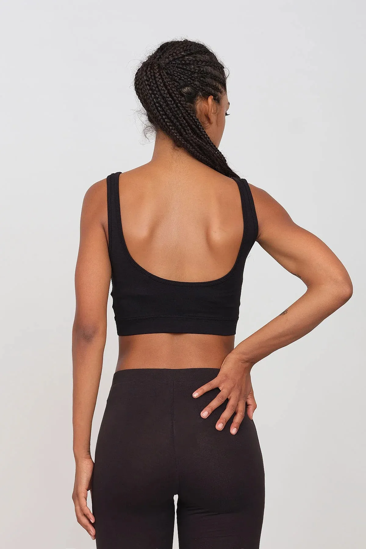 Cropped Sports Top Black