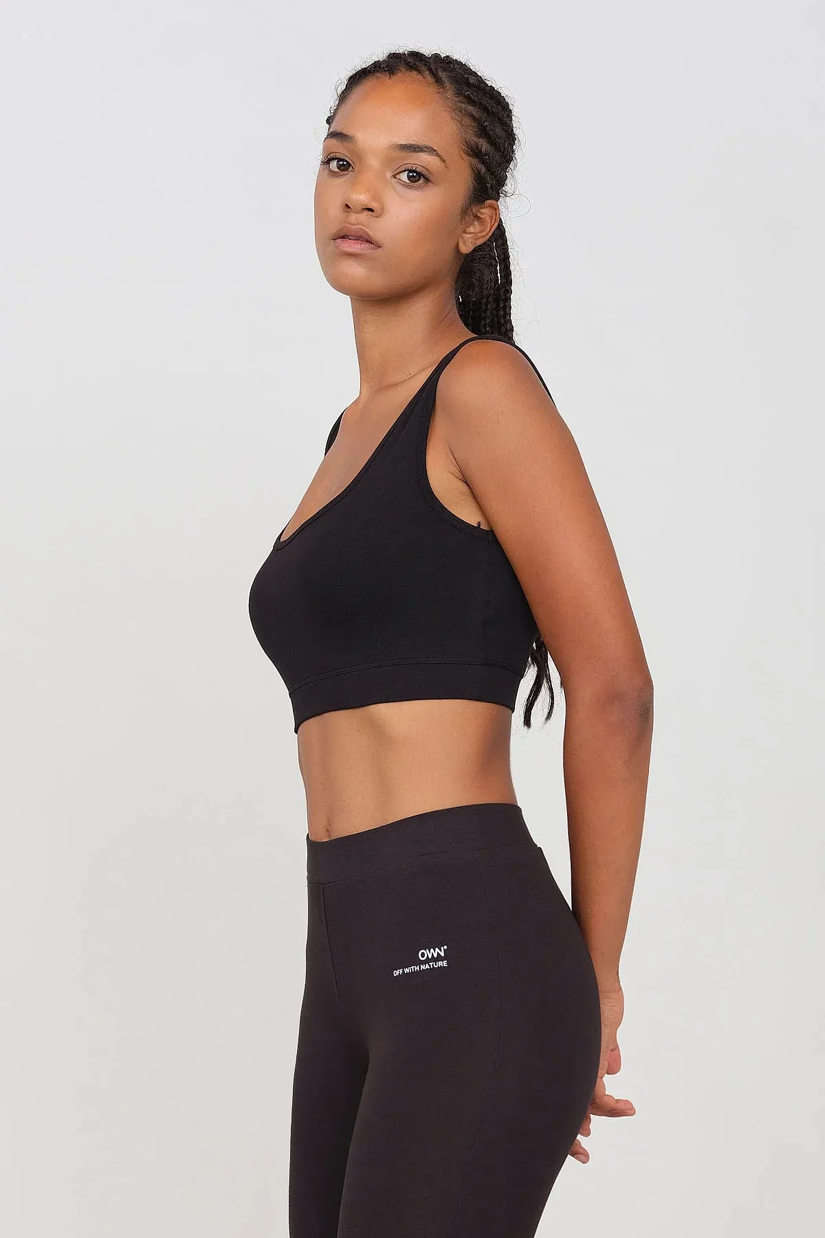 Cropped Sports Top Black