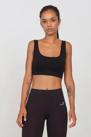 Cropped Sports Top Black