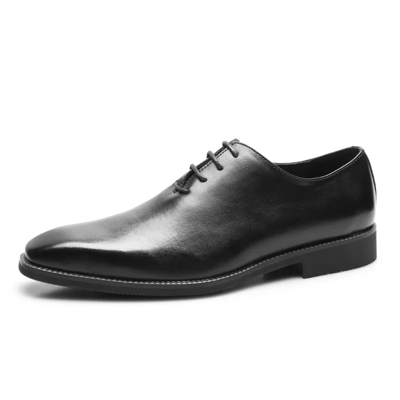 Embossed Elegance Pointed Toe Stylish Oxford Dress Shoes