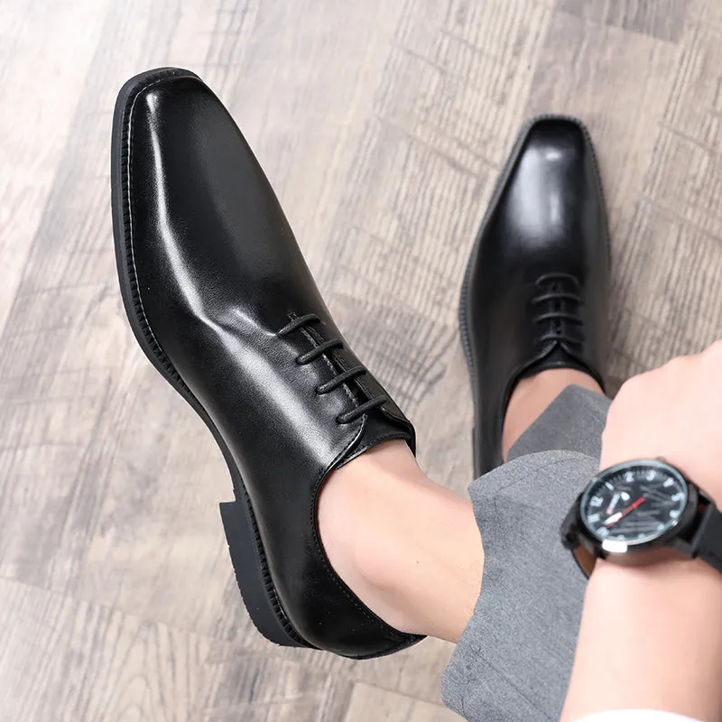 Embossed Elegance Pointed Toe Stylish Oxford Dress Shoes