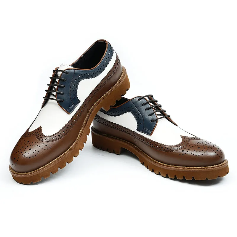 Embossed EleganceLuxe Lace-Up Dress Shoes