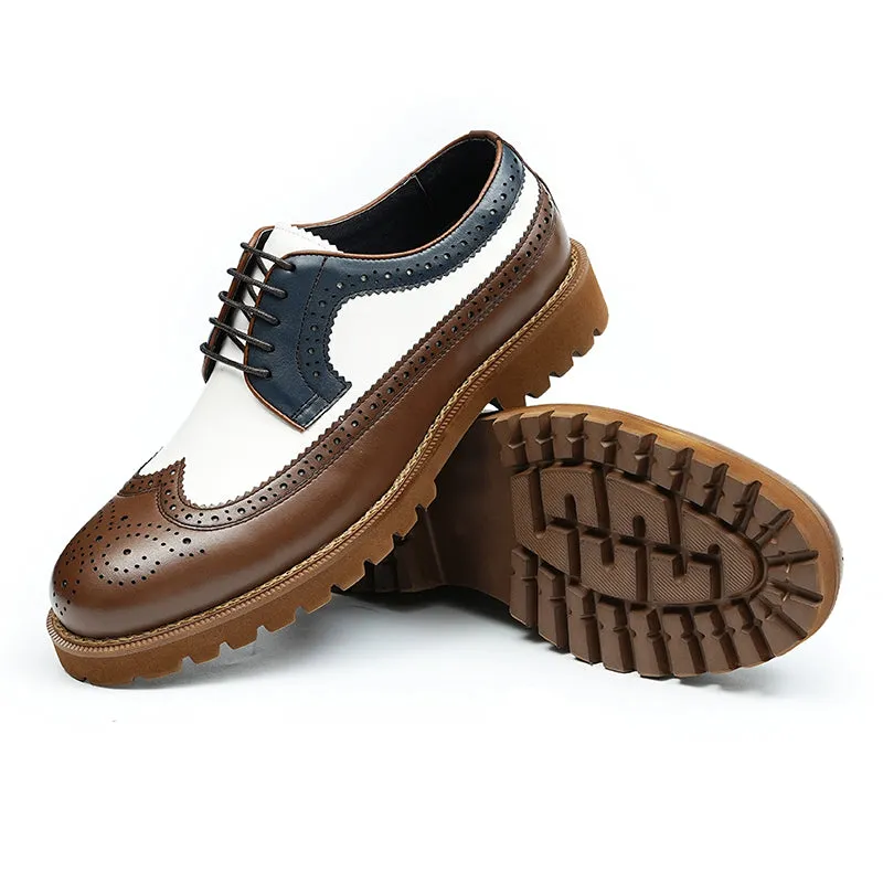 Embossed EleganceLuxe Lace-Up Dress Shoes