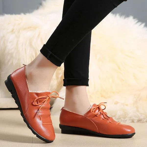 Folds Fur Lining Slip On Lazy Flat Shoes