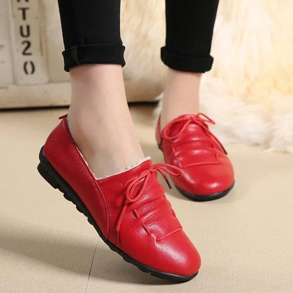 Folds Fur Lining Slip On Lazy Flat Shoes