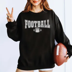 Football With Distressed Football Sweatshirt