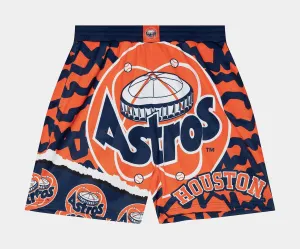 Houston Astros Jumbotron 2.0 Sublimated Shorts Mens Shorts (Navy Blue/Orange)