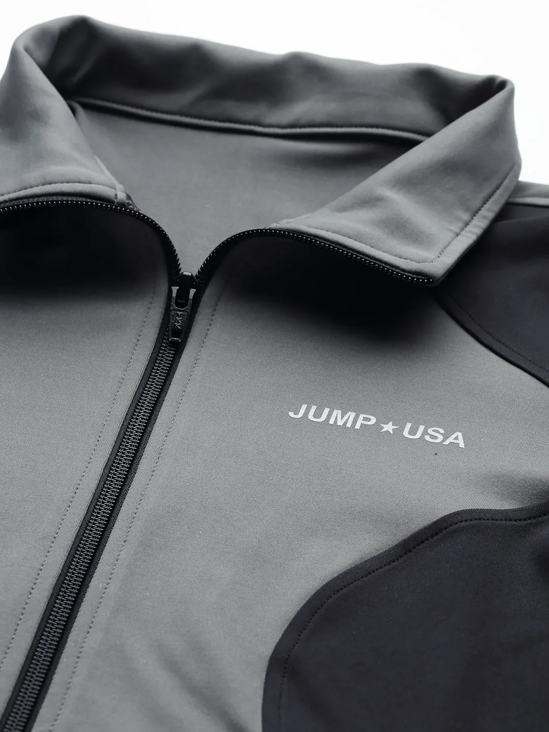 JUMP USA Women Wild Grey & Black Solid Polyester Hiking Jacket