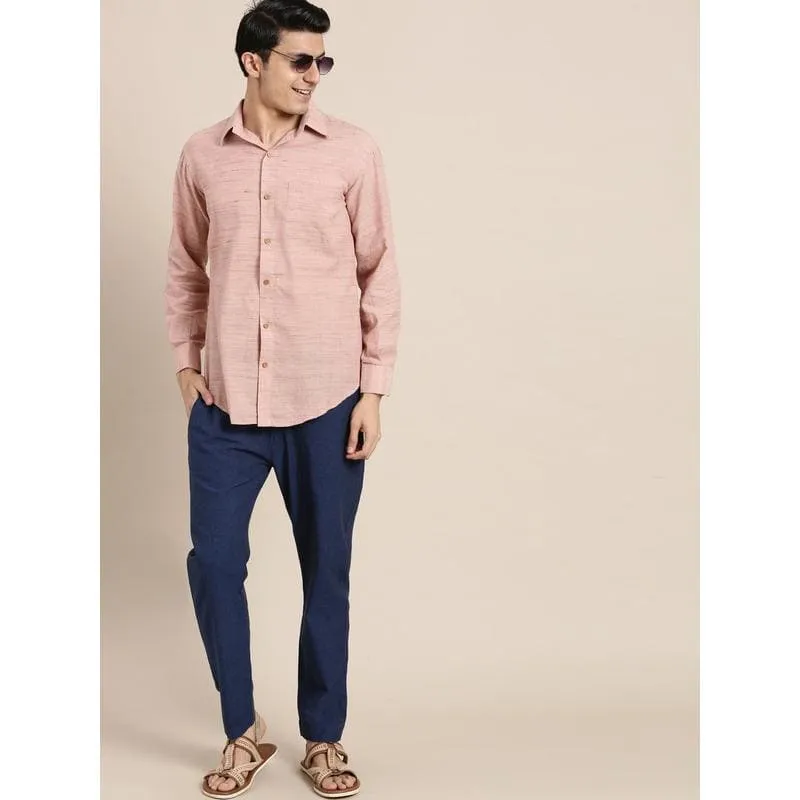 Light Pink Men Cotton Shirt