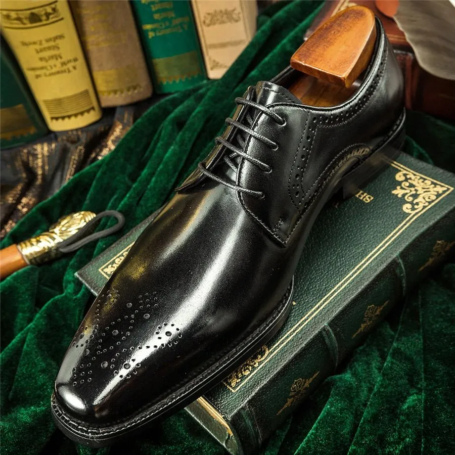 LuxeLace Exotic Leather Lace-Up Dress Shoes