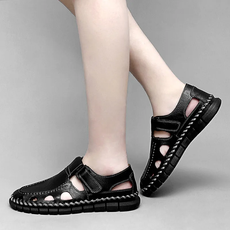 LuxeLeather  Embossed  Sandals