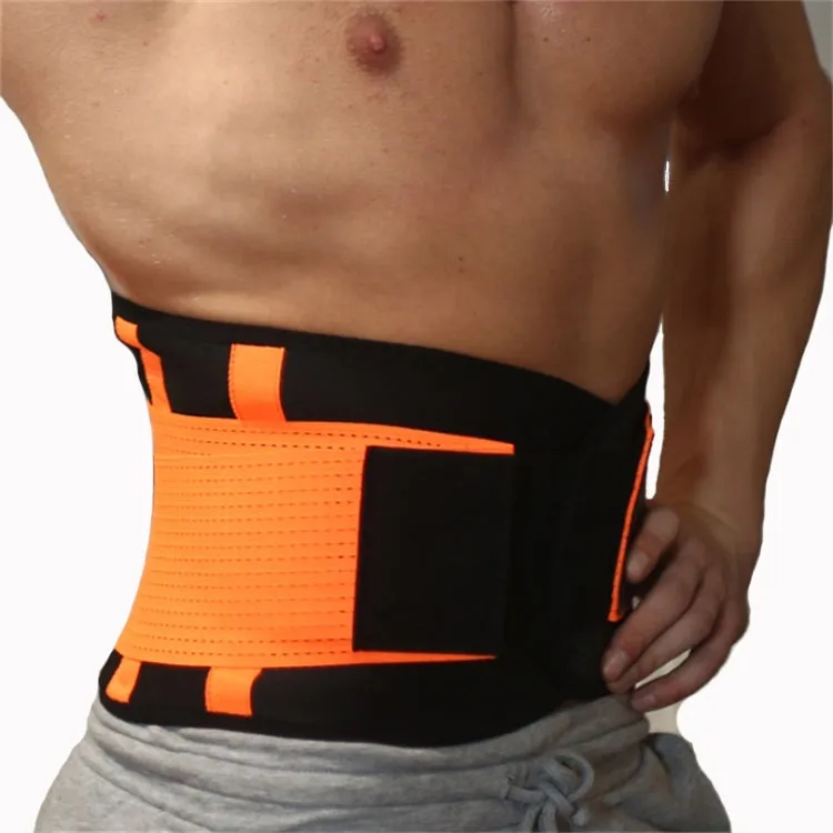 Men and Women Neoprene Lumbar Waist Support Unisex Exercise Weight Loss Burn Shaper Gym Fitness Belt, Size:M(Rose)