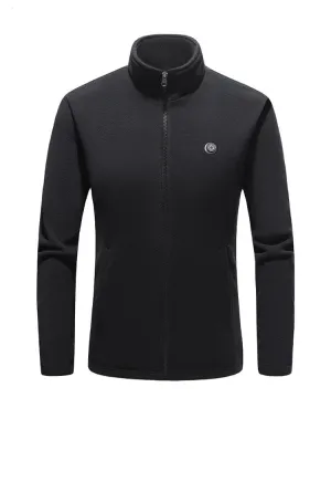 Men's Black Zip Up Heated Fleece Jacket