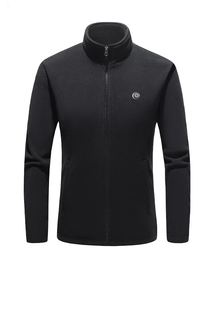 Men's Black Zip Up Heated Fleece Jacket