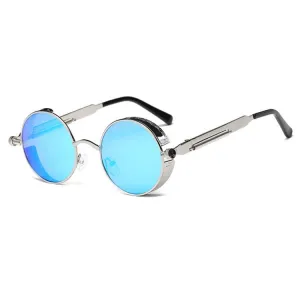 Metal Round Frame Steampunk Retro Sunglasses for Men Women(12)