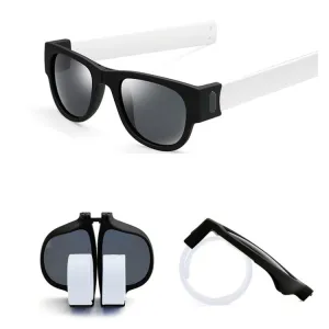 New Fashion Crimp Folding Mirror Pops Polarized Sunglasses Casual UV400 Protection Glasses for Men / Women(White)