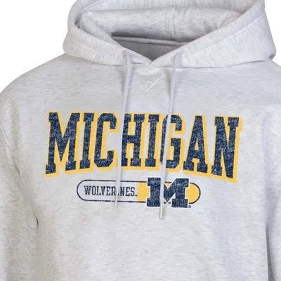 New - NCAA Michigan Wolverines Gray Fleece Hooded Sweatshirt - L