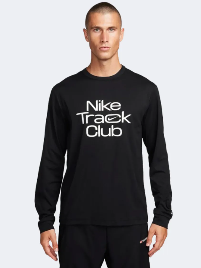 Nike Track Club Men Running Long Sleeve Black/Summit White