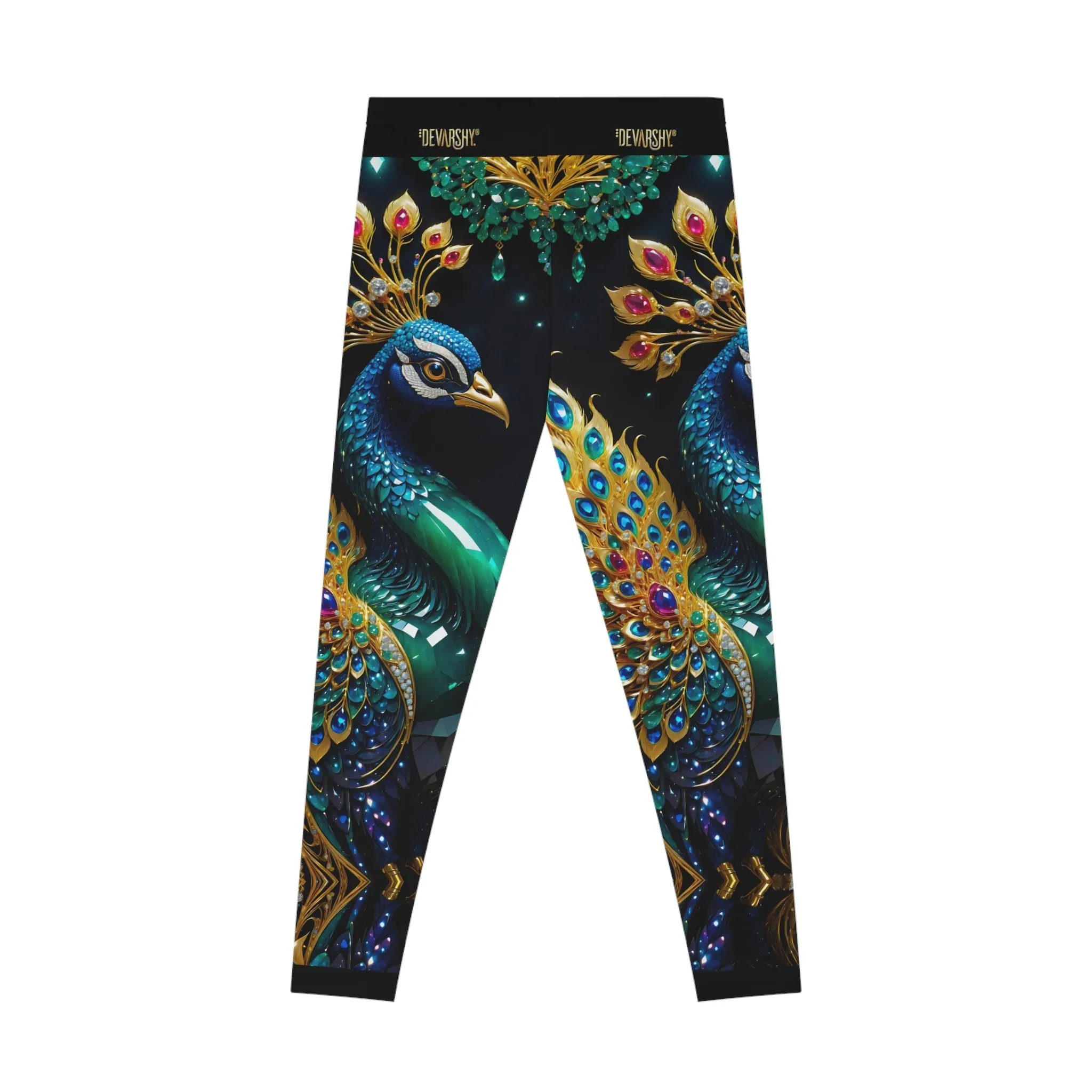 Ornate Peacock Leggings Women Decorative Leggings Casual Wear Spandex Leggings Peacock Print Leggings | D20230