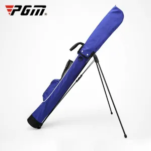 PGM Golf Nylon Ultra Light Large Capacity Waterproof Bag with Holder for Men and Women (Blue)