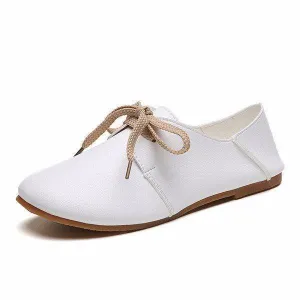 Pu Pure Color Casual Slip On Comfort Shoes For Women