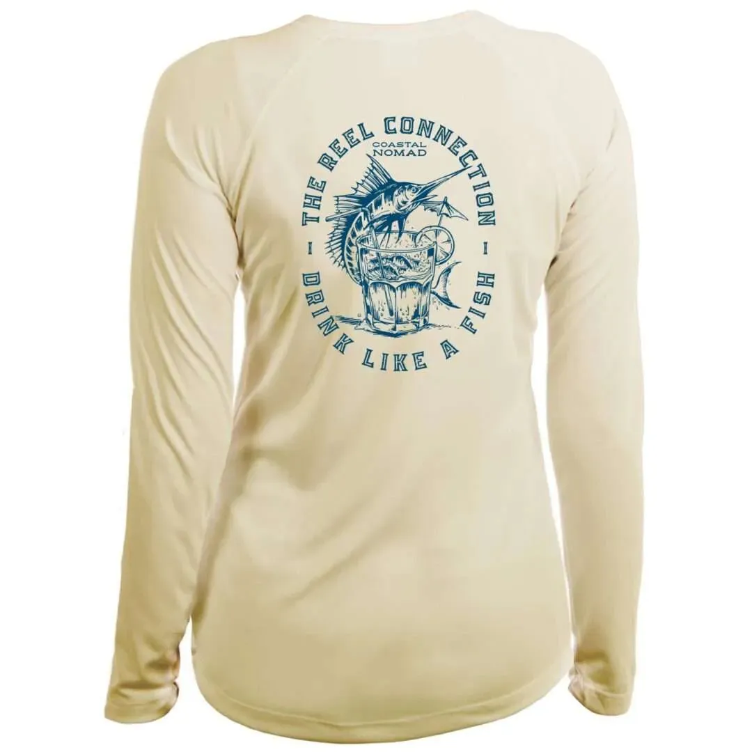 Reel Connection Sun Shirt - Women UPF50 Drink Like a Fish Graphic Tee