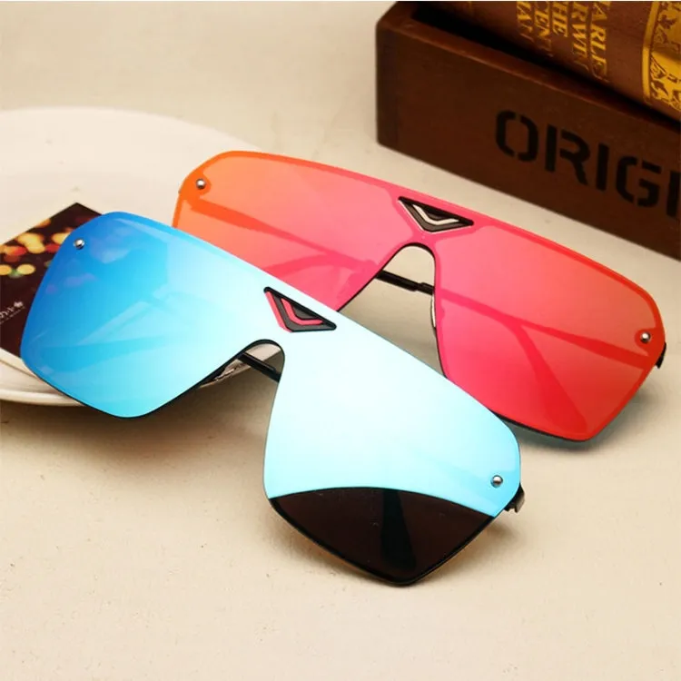 Retro Fashion Sunglasses Men and Women Coloured Lense Sun Glasses(Blue)