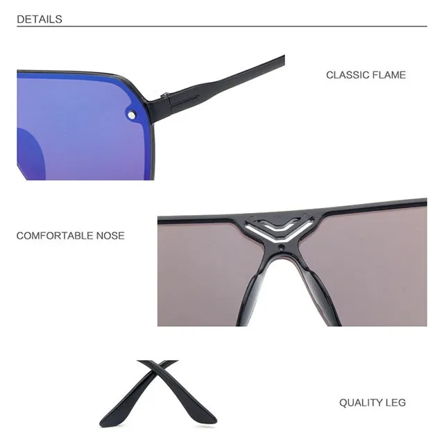 Retro Fashion Sunglasses Men and Women Coloured Lense Sun Glasses(Blue)