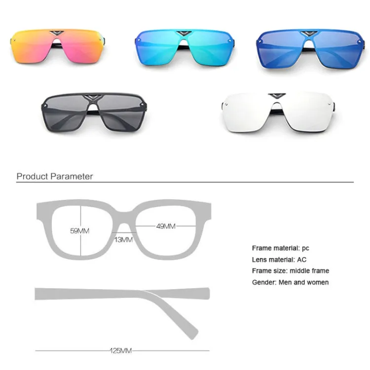 Retro Fashion Sunglasses Men and Women Coloured Lense Sun Glasses(Blue)