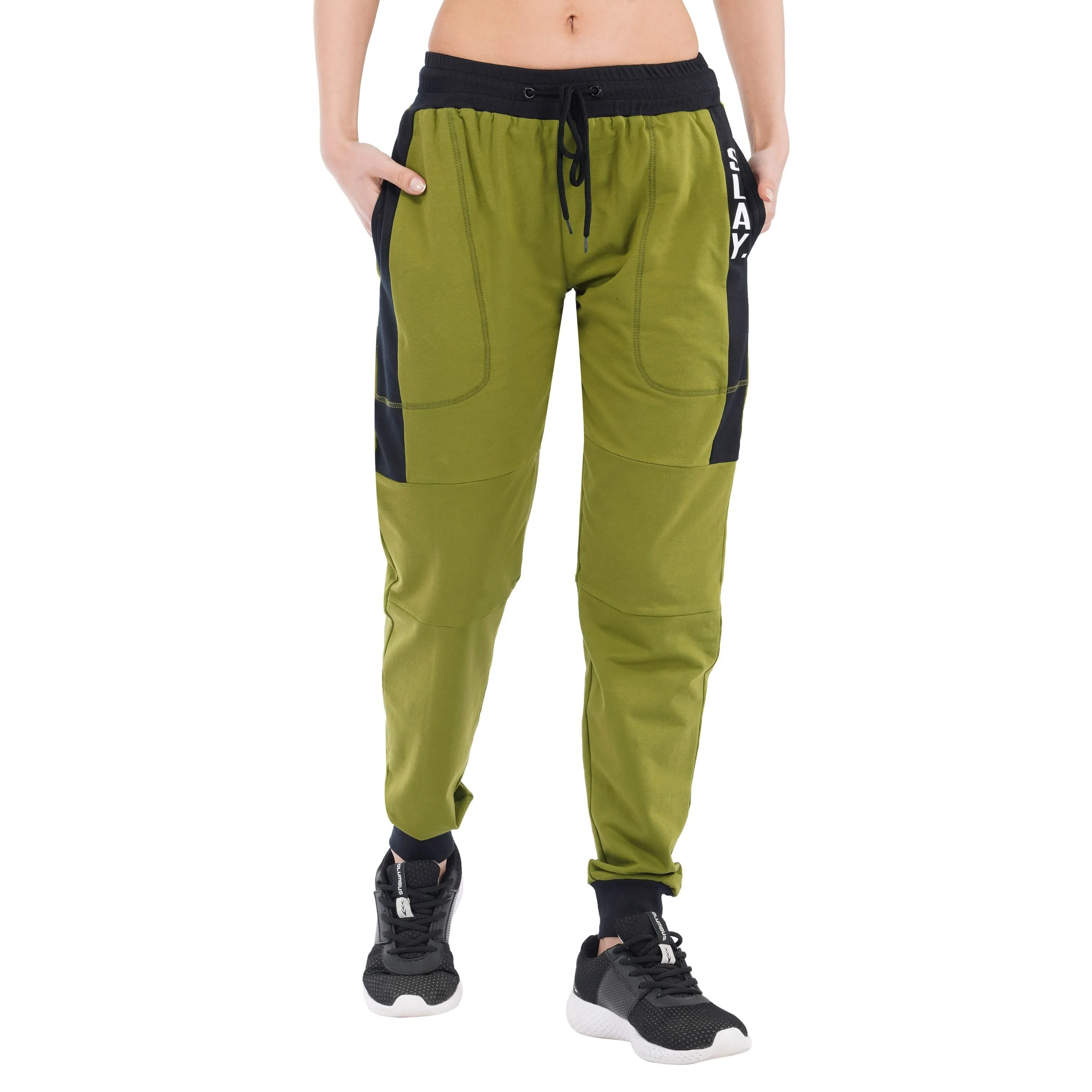 SLAY. Women's Olive Green Joggers