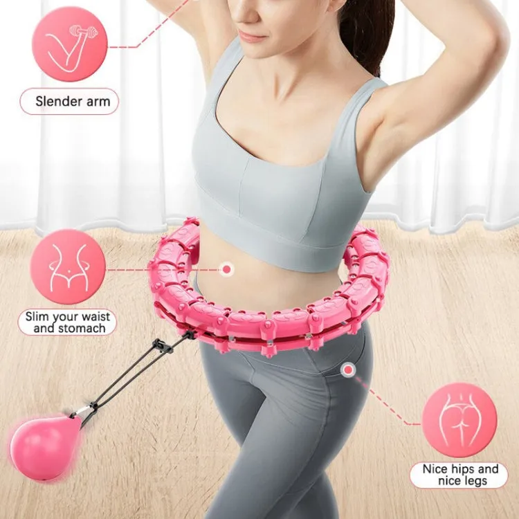 Smart Thin Waist Ring Women Will Not Fall Off Detachable Abdominal Ring Fitness Equipment, Size: 18 Knots(Coral Pink)