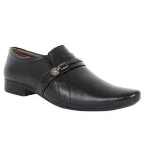 Somugi Mens Black Slip on formal Shoes made by Artificial Leather