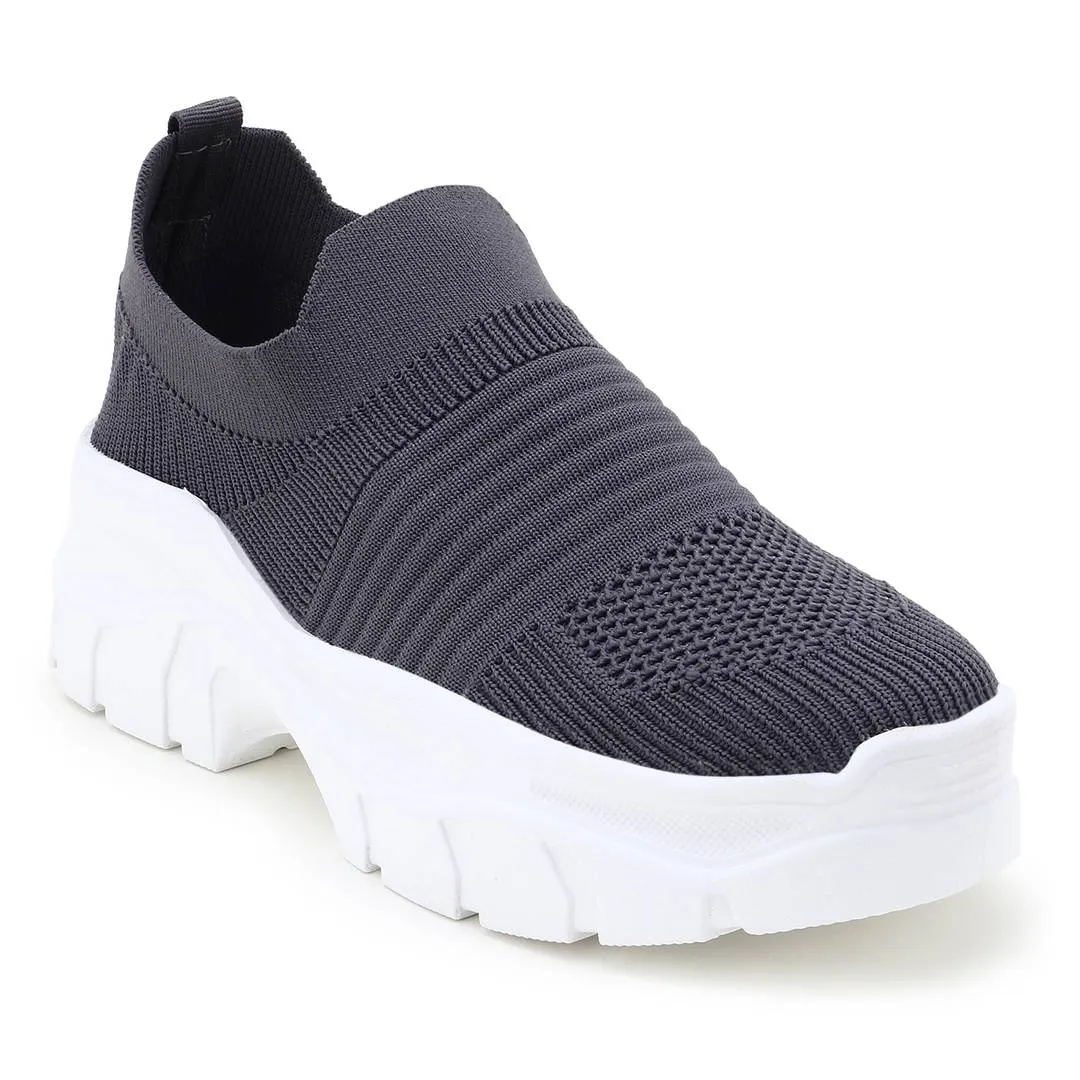 Stylish Grey Mesh Sports Shoes