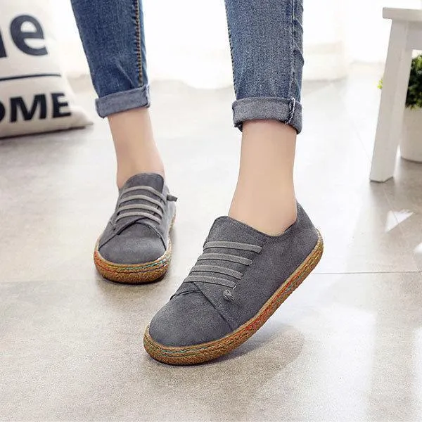 Suede Slip On Soft Loafers Lazy Casual Flat Shoes For Women